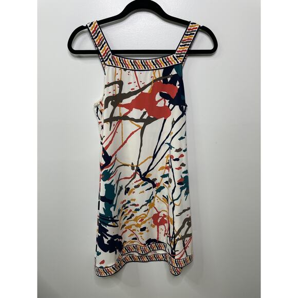 BCBGMaxAzria Paint Splatter Mini Shift Dress Sleeveless Square Neck Multicolor S - Picture 5 of 8